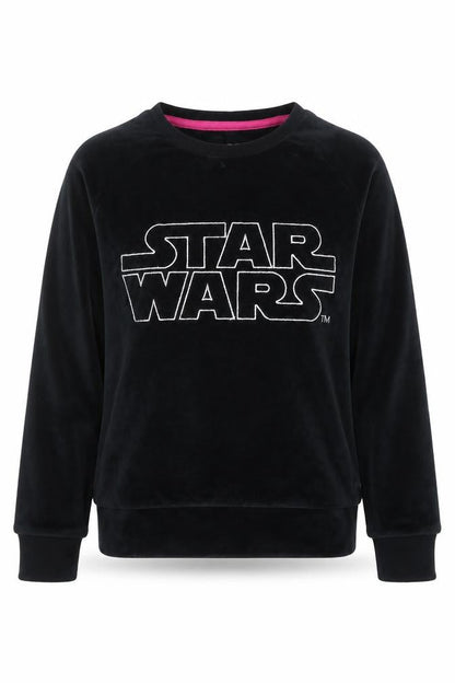 Front view of Marks & Spencer girls’ black star wars velour sweatshirt m