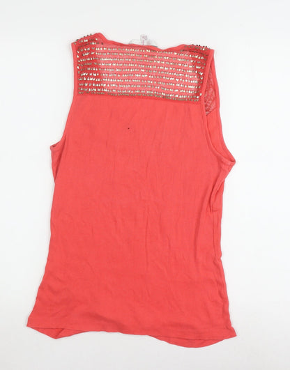 Jasper Conran Red Sequin Women's Tank, Size 16, Cotton