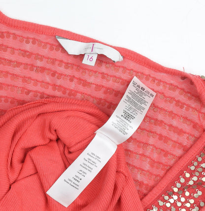 Jasper Conran Red Sequin Women's Tank, Size 16, Cotton