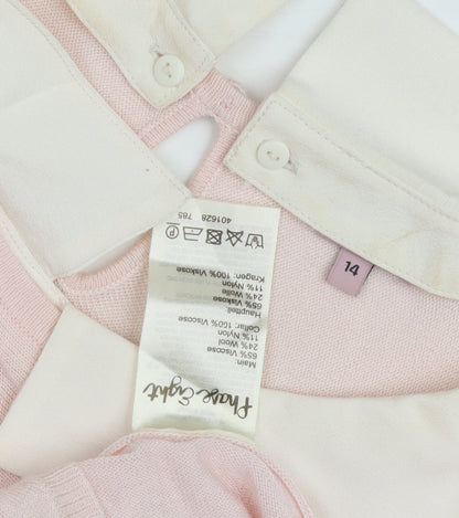 Frock and Frill Women's Pink Collared Pullover Jumper, Size 14