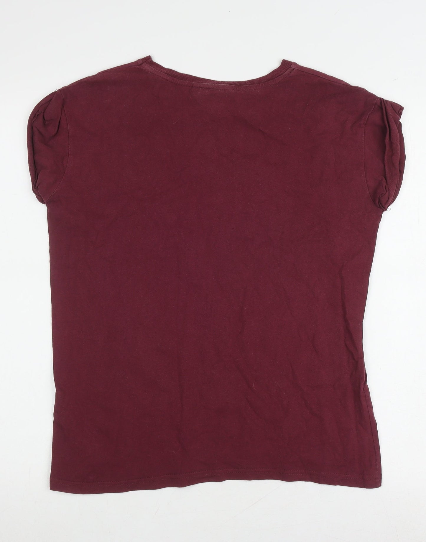 Womens UK Size 8 Harry Potter Red Basic T-Shirt