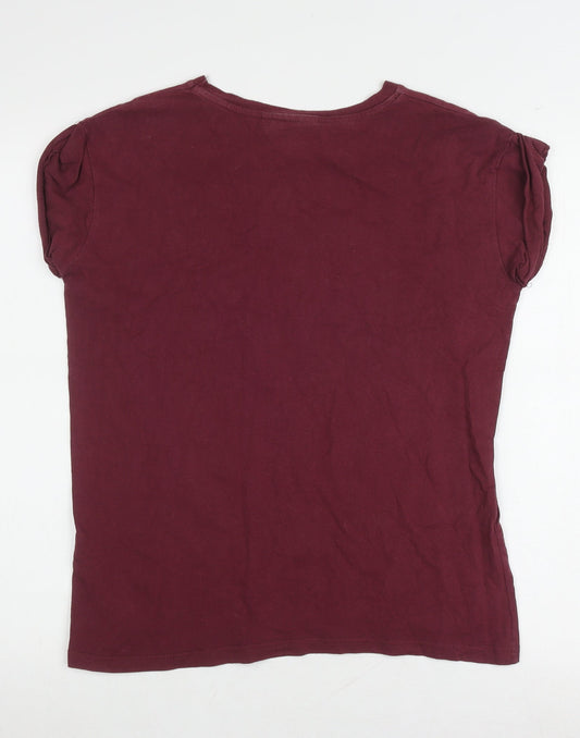 Womens UK Size 8 Harry Potter Red Basic T-Shirt