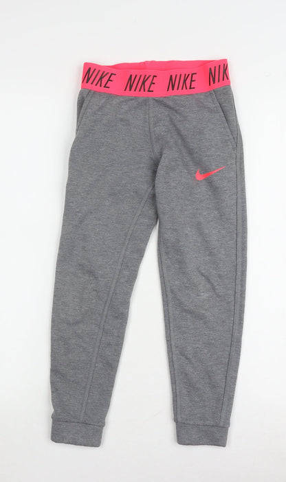 Nike Girls Grey Jogger Trousers XS for Running