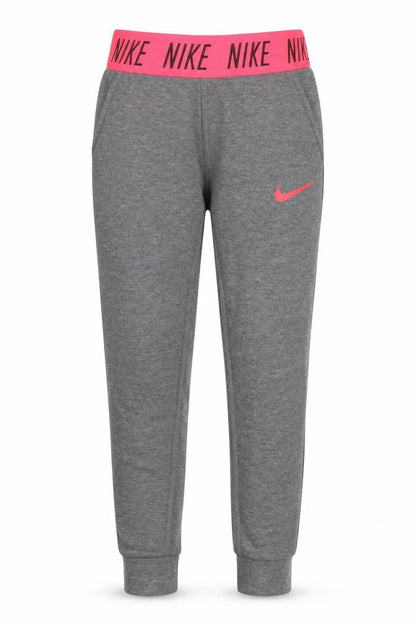 Front view of Nike girls’ grey jogger trousers xs for running