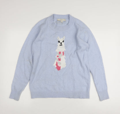 Loft Women's Blue Animal Print Jumper, XS, Long Sleeve