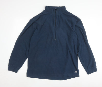 Tiso Men's Blue 1/4 Zip Fleece Sweatshirt L