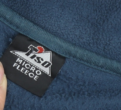 Tiso Men's Blue 1/4 Zip Fleece Sweatshirt L