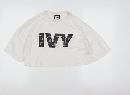 Womens UK Size S IVY PARK White Cropped T-Shirt