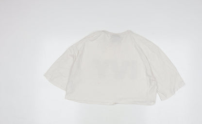 Womens UK Size S IVY PARK White Cropped T-Shirt