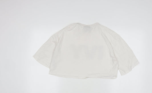 Womens UK Size S IVY PARK White Cropped T-Shirt
