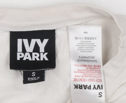 Womens UK Size S IVY PARK White Cropped T-Shirt