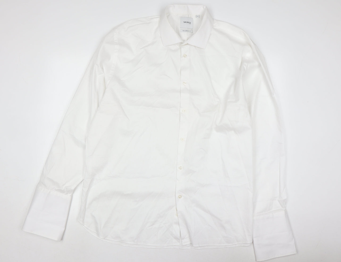 Skopes Men's White Slim Fit Dress Shirt 16