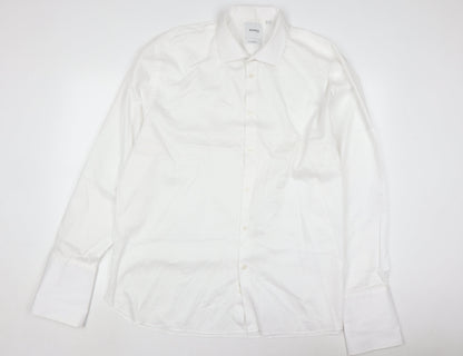 Skopes Men's White Slim Fit Dress Shirt 16