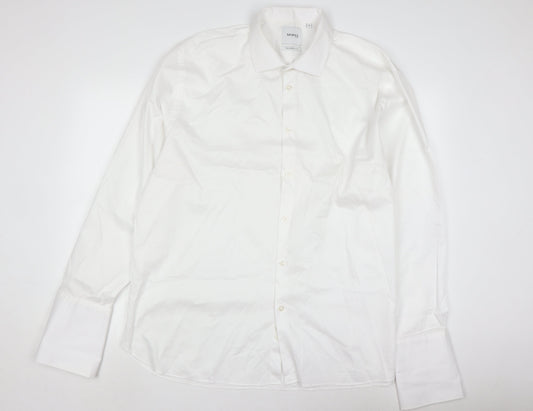 Skopes Men's White Slim Fit Dress Shirt 16