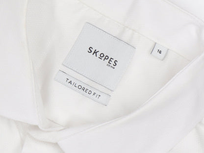 Skopes Men's White Slim Fit Dress Shirt 16