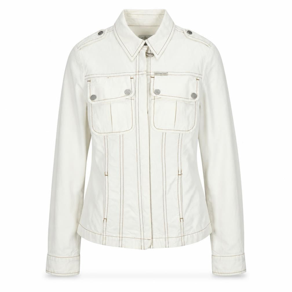 Calvin Klein Women’s Ivory Cotton Blend Jacket XS