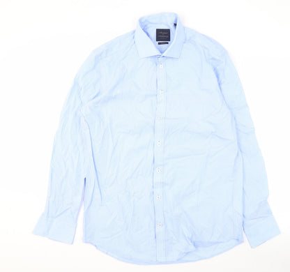 Mortimer & Armstrong Men's 17 Blue Slim Fit Long Sleeve Shirt