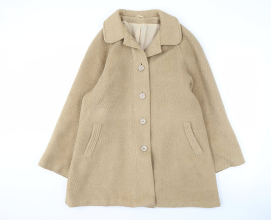C&A Women's Beige Wool Overcoat Size 14