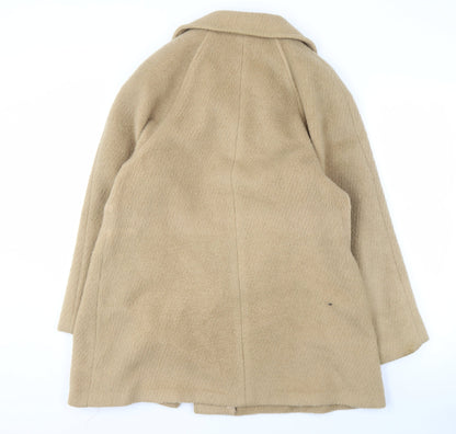 C&A Women's Beige Wool Overcoat Size 14