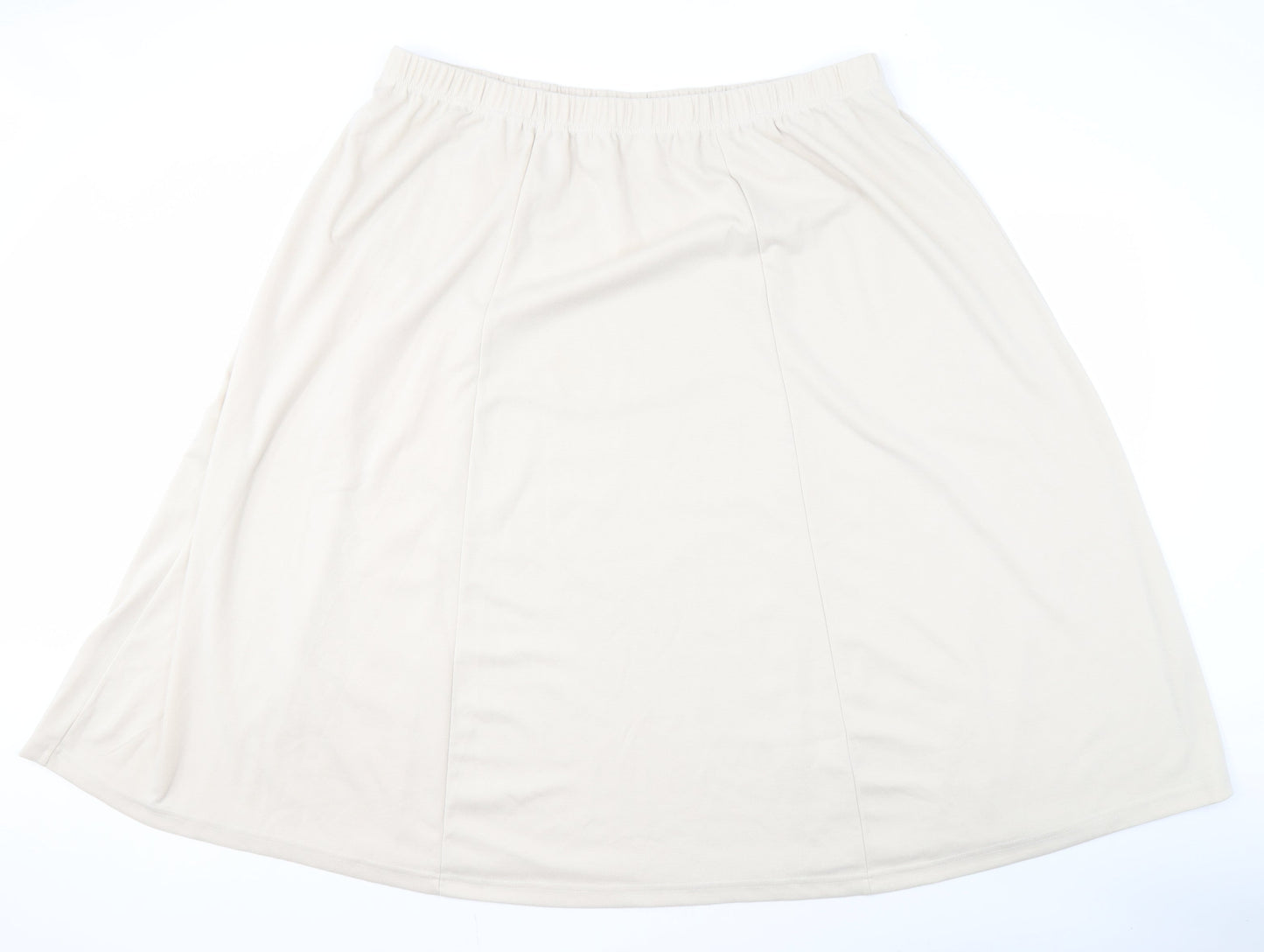 Being Casual Beige A-Line Skirt, Polyester, Size 28/30