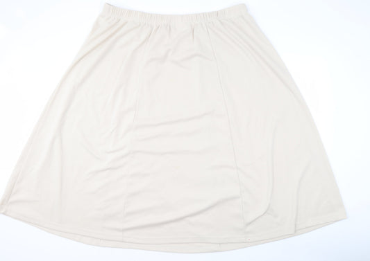 Being Casual Beige A-Line Skirt, Polyester, Size 28/30