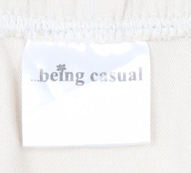 Being Casual Beige A-Line Skirt, Polyester, Size 28/30