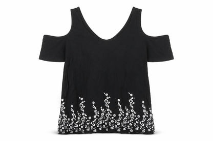 Womens UK Size 8 New Look Black Basic T-Shirt