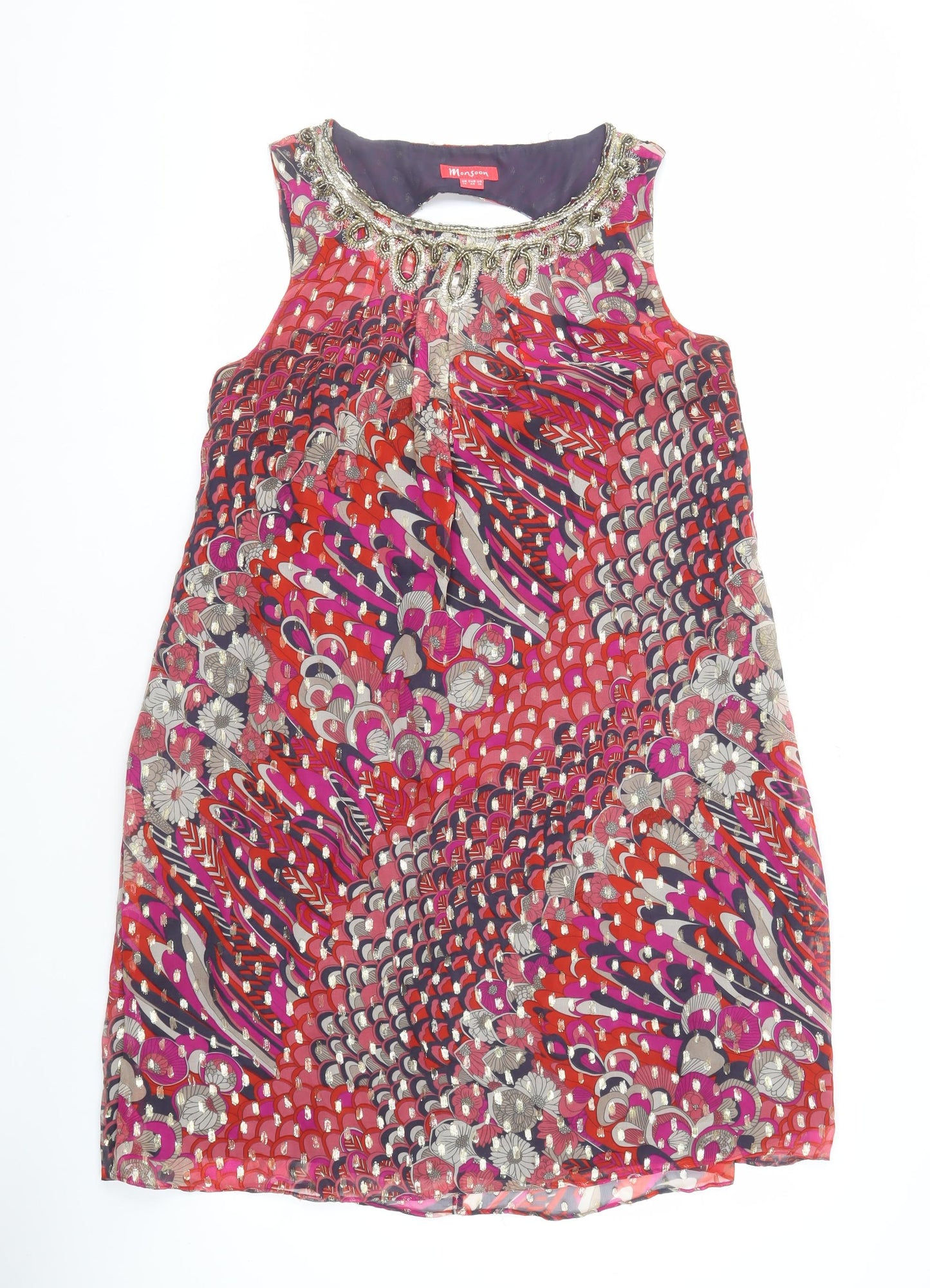 Monsoon Women's Multicolour Shift Dress Size 14