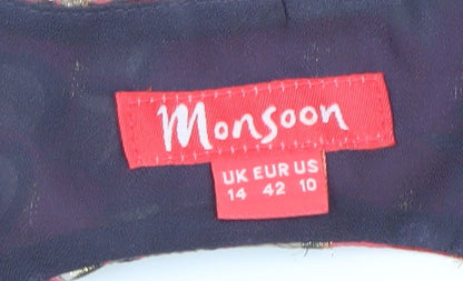 Monsoon Women's Multicolour Shift Dress Size 14