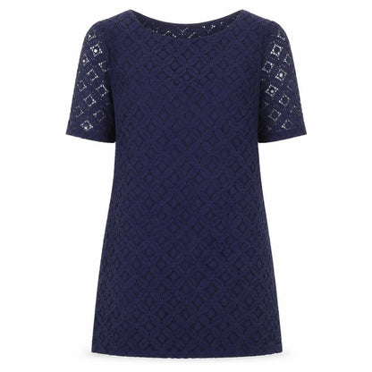 Next Women's Blue Lace Shift Dress, Size 14, Short Sleeve