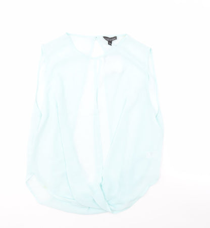 Womens UK Size 10 Topshop Blue Basic Blouse