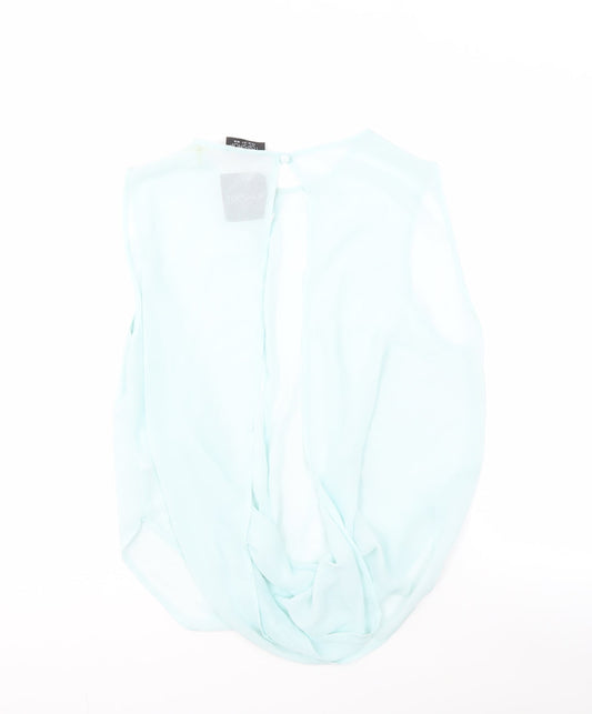 Womens UK Size 10 Topshop Blue Basic Blouse
