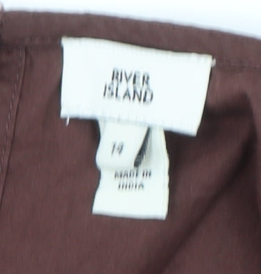River Island Women’s Brown Cotton Balloon Sleeve Dress