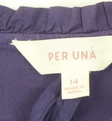 Womens UK Size 14 Per Una Purple Tunic Blouse