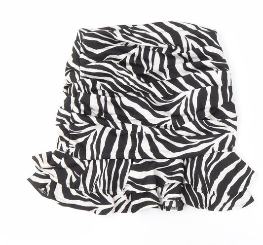 New Look Women’s Zebra Print Mini Skirt, Size 6, Casual Style