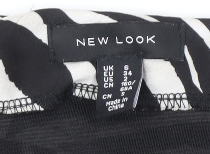 New Look Women’s Zebra Print Mini Skirt, Size 6, Casual Style