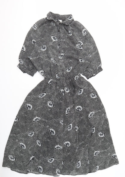 C&A Women's Black Floral Dress Size 10 Polyester
