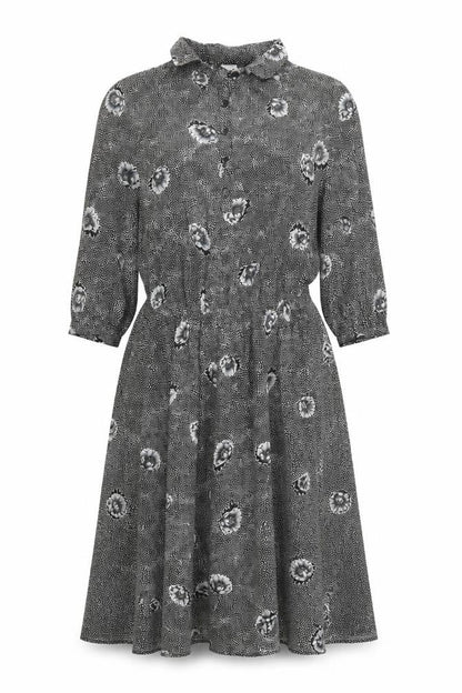 C&A Women's Black Floral Dress Size 10 Polyester