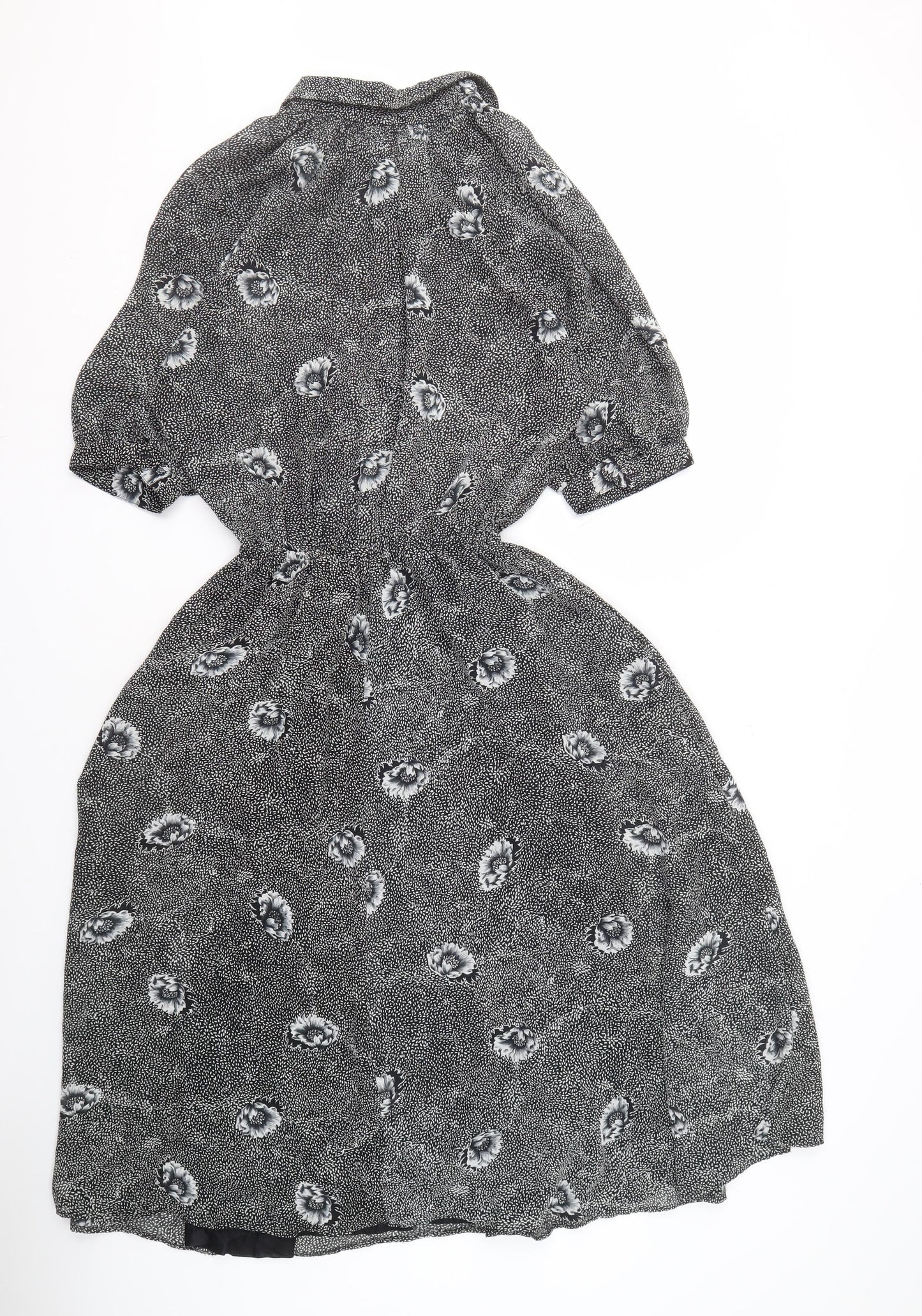 C&A Women's Black Floral Dress Size 10 Polyester