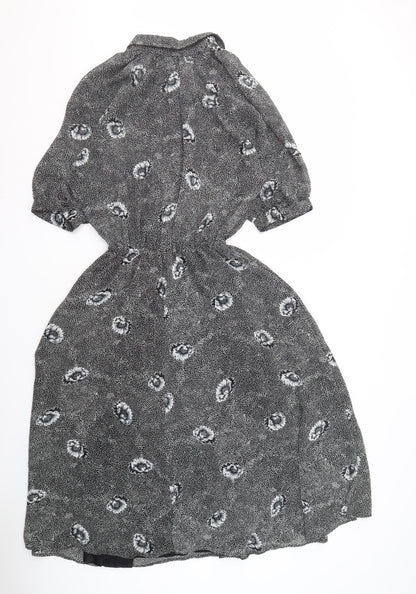 C&A Women's Black Floral Dress Size 10 Polyester