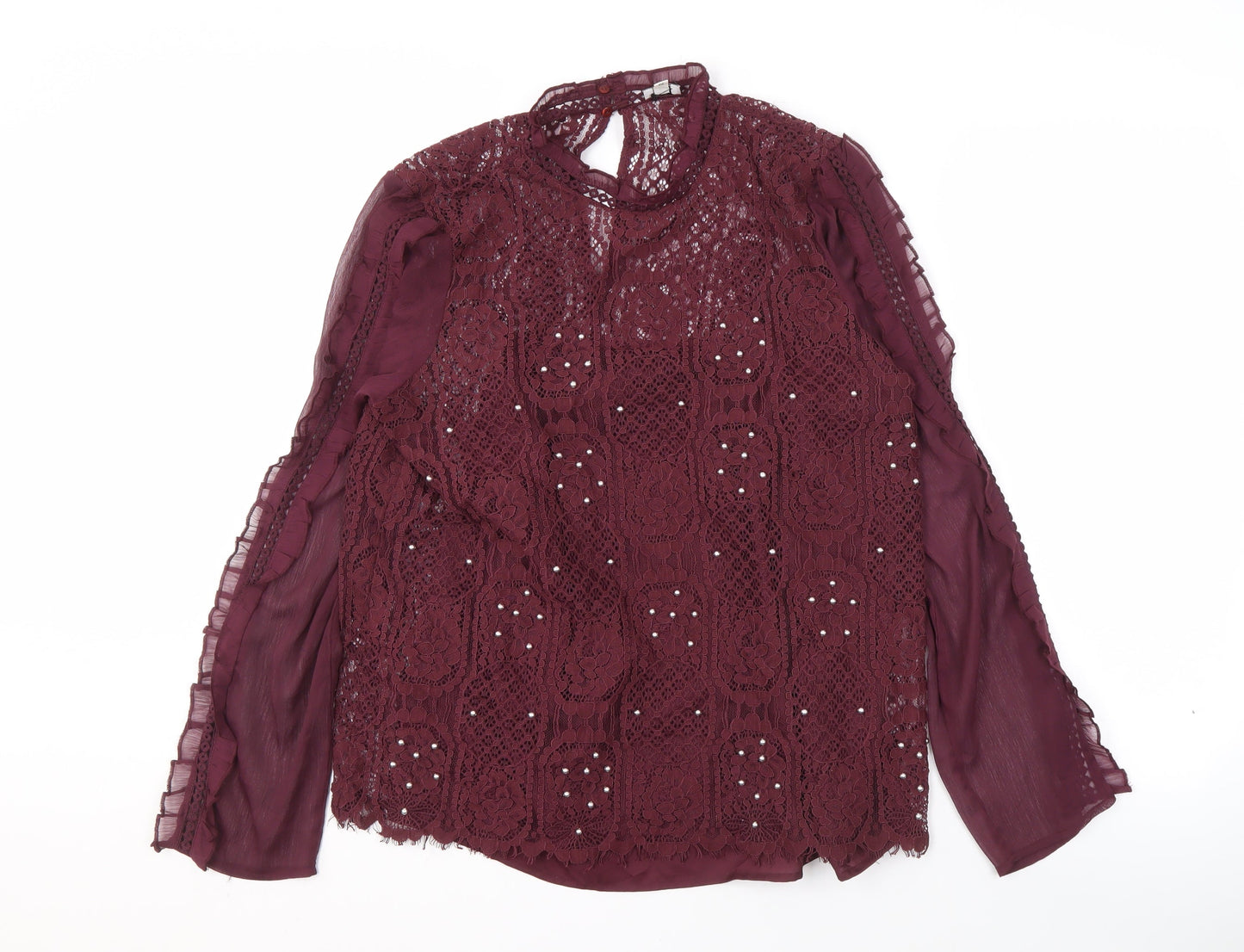 Womens UK Size 12 River Island Purple Basic Blouse