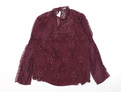 Womens UK Size 12 River Island Purple Basic Blouse