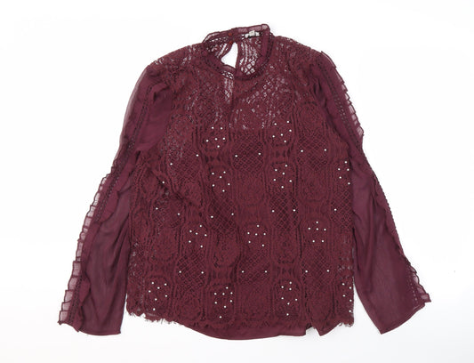 Womens UK Size 12 River Island Purple Basic Blouse