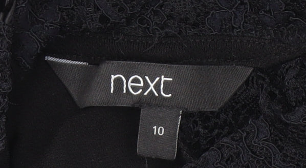 Next Women's Black Lace Shift Dress, Size 10