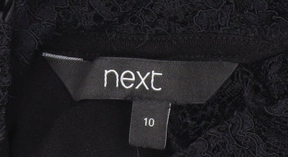 Next Women's Black Lace Shift Dress, Size 10