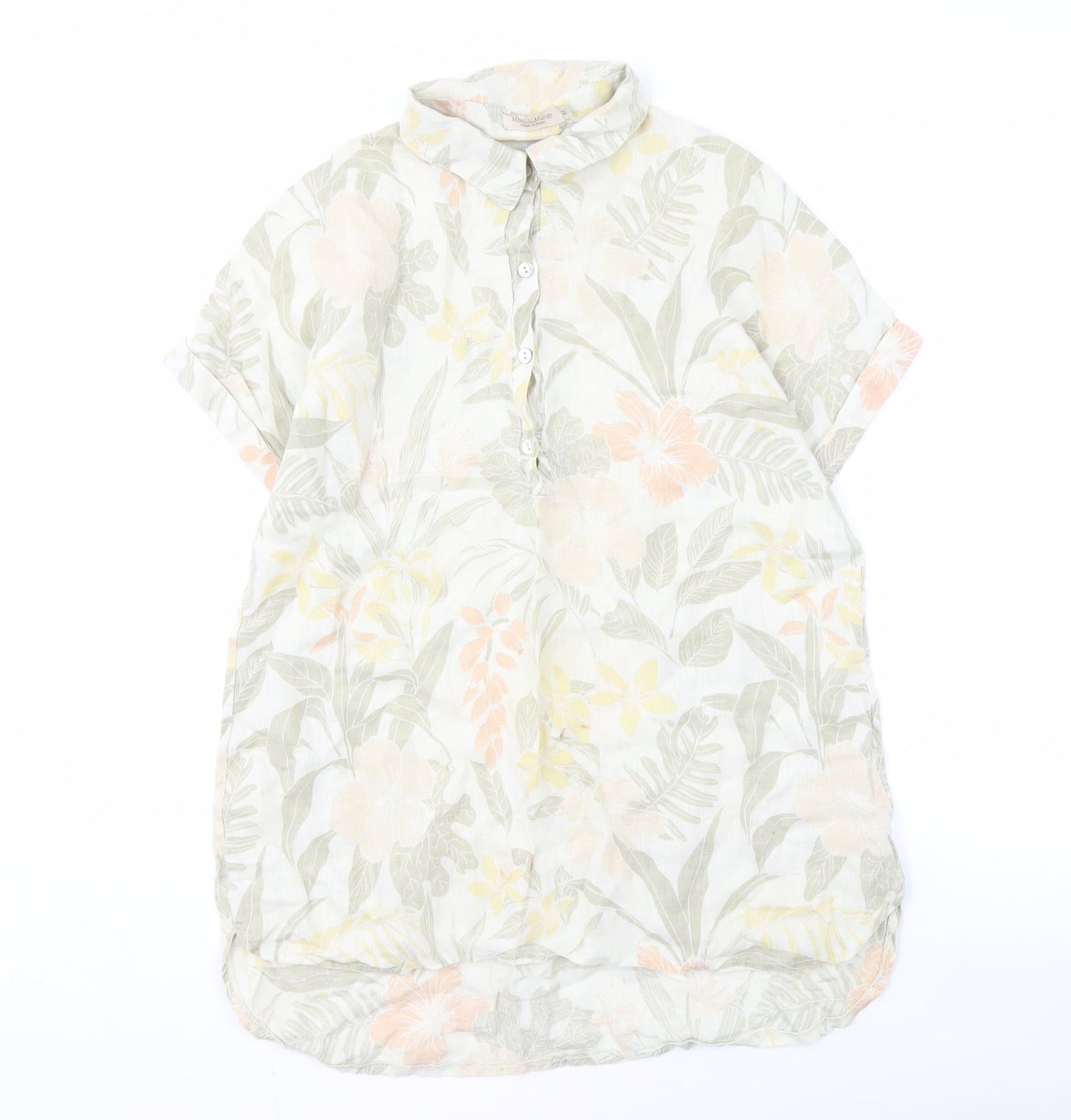 Marina & Marie Women's Multicoloured Linen Floral Shirt M