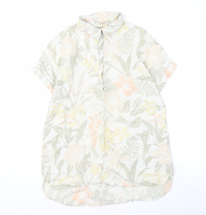 Marina & Marie Women's Multicoloured Linen Floral Shirt M