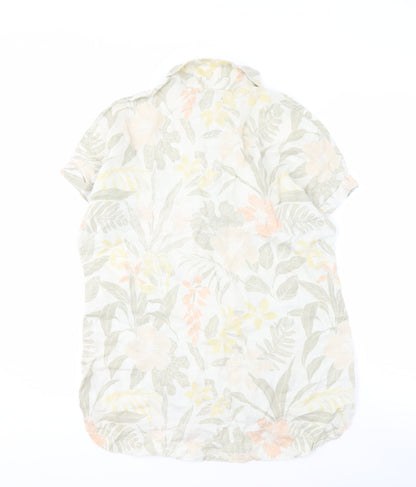 Marina & Marie Women's Multicoloured Linen Floral Shirt M