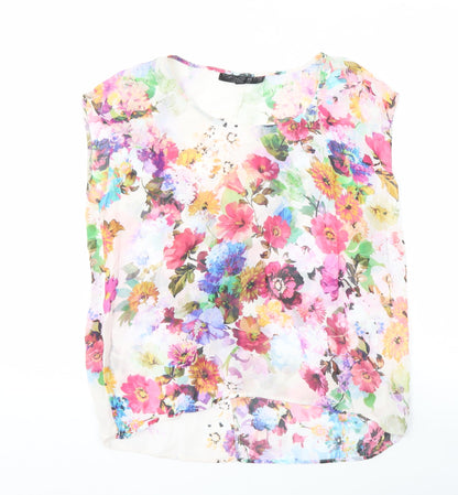Womens UK Size 8 Topshop Multicoloured Basic Blouse