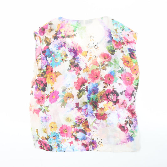 Womens UK Size 8 Topshop Multicoloured Basic Blouse